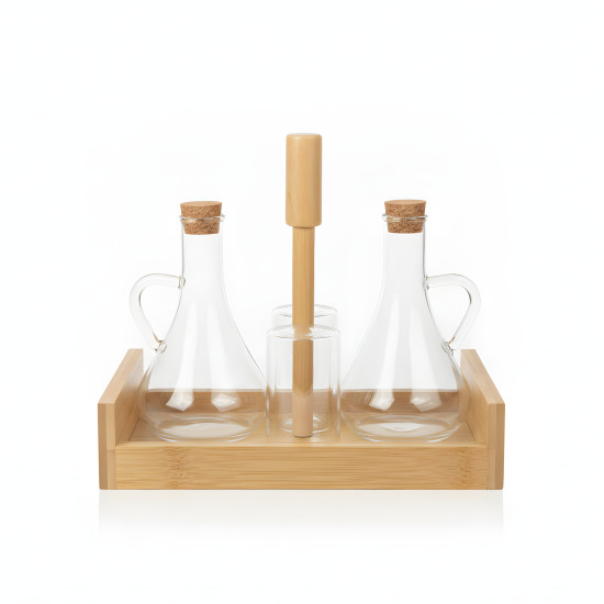 Oil Dispenser & Salt Shaker Set - 4 Pcs